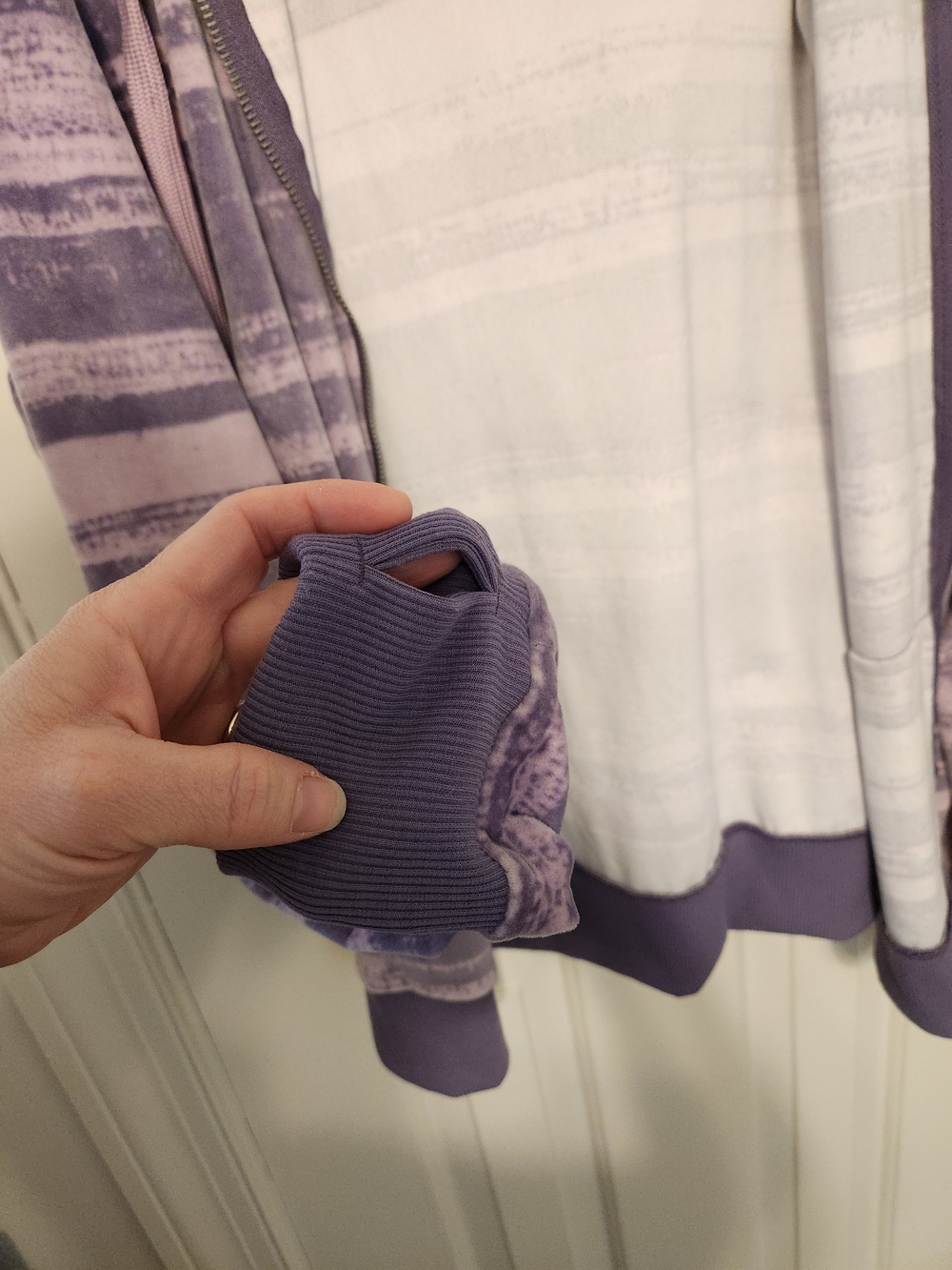 Purple Striped Zip Hoodie Jacket - Picture 5 of 7